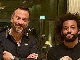 صور: ماجد المصري مع مارسيلو نجم ريال مدريد في دبي
