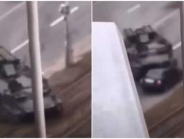 شاهد: بعد دهسه أسفل دبابة روسية.. فيديو 