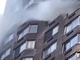 بالفيديو.. حريق بطارية 