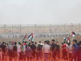 مسيرة أعلام فلسطينية شرق غزّة رفضاً لمسيرة الأعلام الاستيطانية في القدس.jpeg
