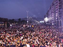 بالصور: احتفالات مصرية بعد إعلان السيسي عن ترشحه لولاية رئاسية جديدة
