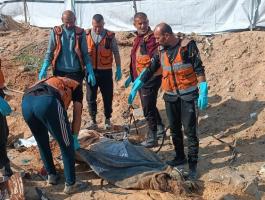 انتشال جثة في مدينة غزة