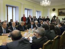 جانب من لقاء وزير الخارجية الروسي مع وفود المعارضة السورية في موسكو 