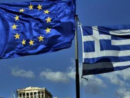أعلام الإتحاد الأوروبي واليونان 