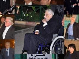 جميل راتب يشارك في عزاء زوجة محمد صبحي على كرسي متحرك!