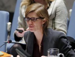 مندوبة الولايات المتحدة  سامانثا باور متحدثة لدى مجلس الأمن