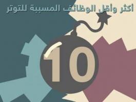 أكثر وأقل 10 وظائف مسببة للتوتر