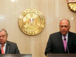 السيسي يبحث مع غوتيريس القضية الفلسطينية وملف ليبيا