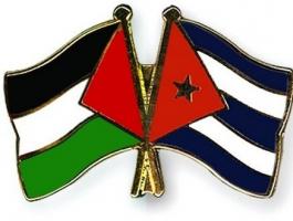 علم فلسطين وكوبا