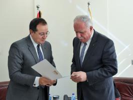المالكي يستقبل سفير مصر الجديد لدى فلسطين