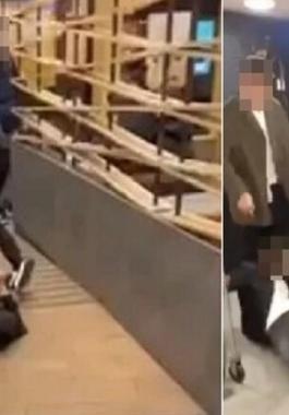 بالفيديو: مقطع صادم لحارس أمن في سلسلة مطاعم شهيرة يعتدي على امرأة ويسحلها خارج المحل!