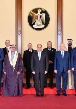 السيسي يستقبل رؤساء المجالس والبرلمانات العربية المشاركين في المؤتمر الخامس للبرلمان العربي