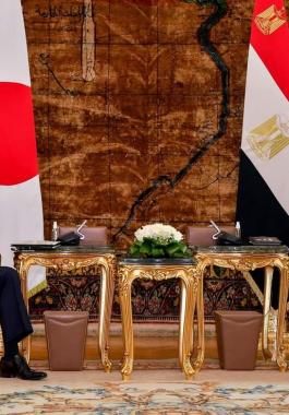 السيسي يستقبل رئيس وزراء اليابان لبحث سبل التعاون بين البلدين