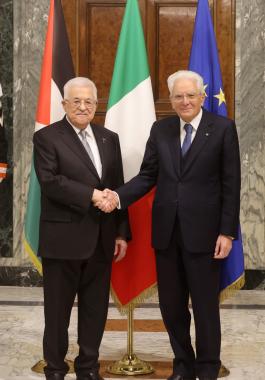 الرئيس عباس ونظيره الايطالي