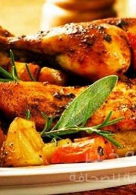 صينية دجاج بالخضار