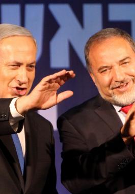 Head-of-the-Likud-party-ans-Israels-Prime-Minister-Benjamin-Netanyahu-and-leader-of-the-Israel-Beiteinu-party-Avigdor-Liberman