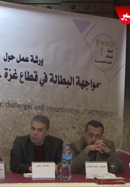 بالفيديو: المنظمات الأهلية تعقد ورشة عمل لبحث كيفة مواجهة البطالة في غزة