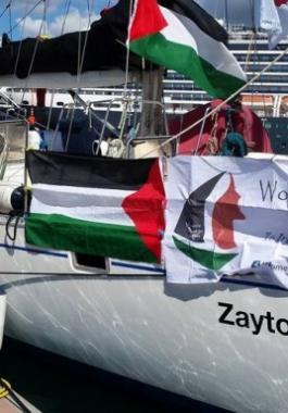 تحذيرات من الاعتداء على ثاني سفن الحرية والتي تبعد 60 ميلاً عن غزة.jpg