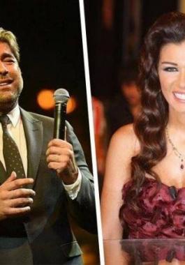 شاهد وائل كفوري يغني ويمسك بيد نادين الراسي!