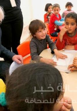 وزير الخارجية الألماني مع اللاجئين السورين 