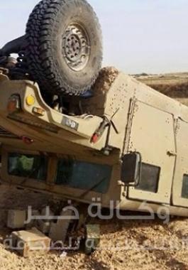 اصابة 4 من شرطة الاحتلال اثر انقلاب جيب عسكري بهم
