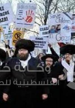 يهود الحاسيديم يرفعون علم فلسطين في نيويورك