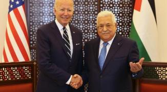 الرئيس عباس خلال مؤتمر صحفي مع بايدن السلام يبدأ من فلسطين والقدس