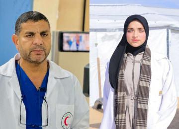 الممرضة آلاء الهمص ووالدها