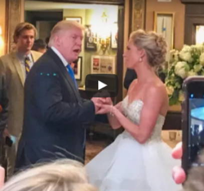 بالفيديو : 'ترامب' يفاجأ الجميع ويدخل حفل زفاف دون سابق انذار