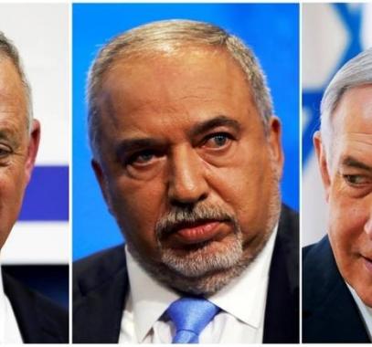 ليبرمان ونتنياهو وغانتس