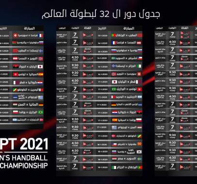 موعد مباريات منتخب مصر لكرة اليد في كاس العالم 2021