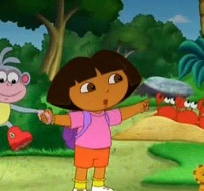 هل دورا أو دوره كانت فتاة عمياء وموزو يساعدها ؟