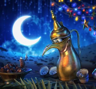 تصميم بطاقة تهنئة رمضان باسمك بشكل احترافي