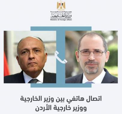 وزير الخارجية المصري يناقش مع نظيره الأردني آخر مستجدات القضية الفلسطينية