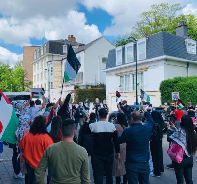 وقفة احتجاجية امام السفارة الاسرائيلية في بروكسل