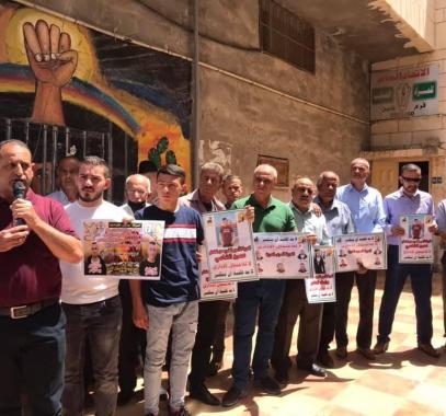 وقفة إسناد مع 5 أسرى مضربين عن الطعام في سجون الاحتلال بجنين
