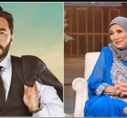 تامر حسنى يلبى طلب الفنانة فاطمة عيد