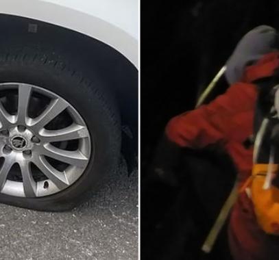 تخريب 100 إطار سيارة