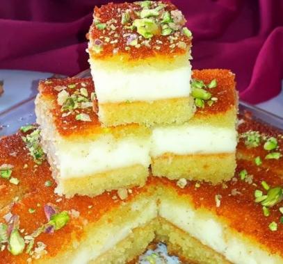 البسبوسة بالقشطة