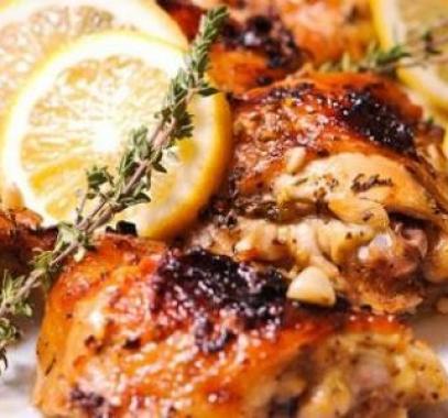 دجاج بالثوم والكزبرة