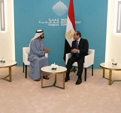 الرئيس السيسي في الإمارات لحضور القمة العالمية للحكومات 
