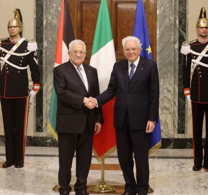 الرئيس عباس ونظيره الايطالي