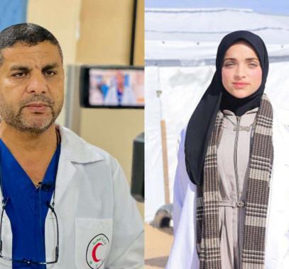 الممرضة آلاء الهمص ووالدها