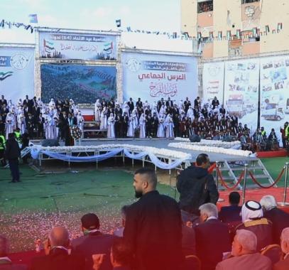 54 عريساً يُزفون في غزة بحفلٍ جماعي بدعم من دولة الإمارات احتفاءً بعيد الاتحاد