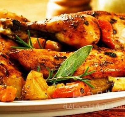 صينية دجاج بالخضار