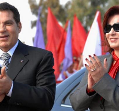 الحكم بالسجن 10 سنوات لـ بن على وزوجته فى قضية فساد