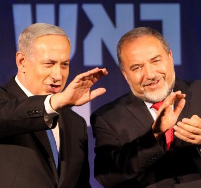 Head-of-the-Likud-party-ans-Israels-Prime-Minister-Benjamin-Netanyahu-and-leader-of-the-Israel-Beiteinu-party-Avigdor-Liberman