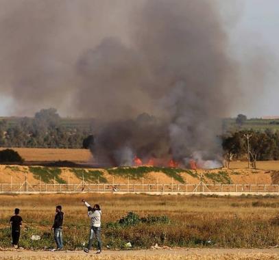 حريق بفعل البالونات