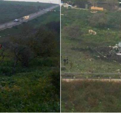 إسقاط طائرة حربية إسرائيلية في الجولان المحتل5.jpg