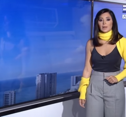 بالفيديو :  إطلالة غريبة لمذيعة طقس لبنانية!
